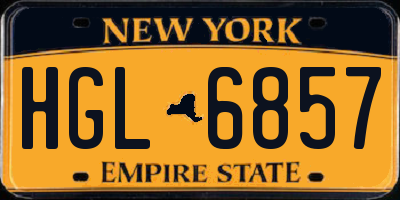 NY license plate HGL6857
