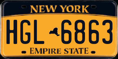NY license plate HGL6863