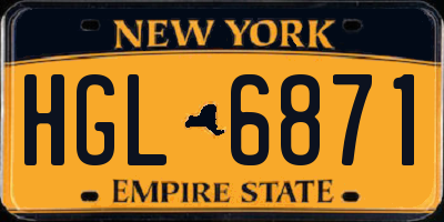 NY license plate HGL6871