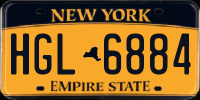 NY license plate HGL6884