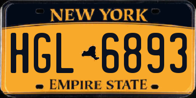 NY license plate HGL6893