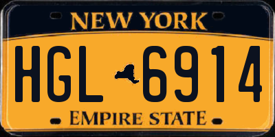 NY license plate HGL6914