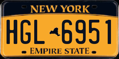 NY license plate HGL6951