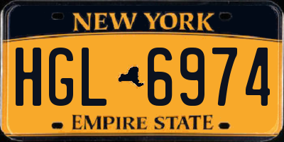 NY license plate HGL6974