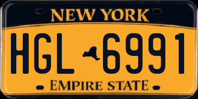 NY license plate HGL6991