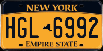 NY license plate HGL6992