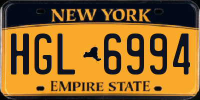 NY license plate HGL6994