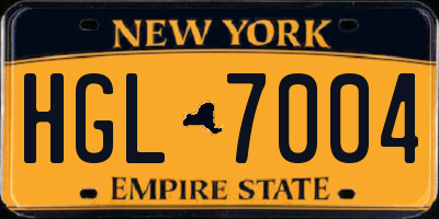 NY license plate HGL7004