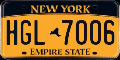 NY license plate HGL7006