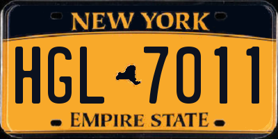 NY license plate HGL7011
