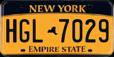 NY license plate HGL7029