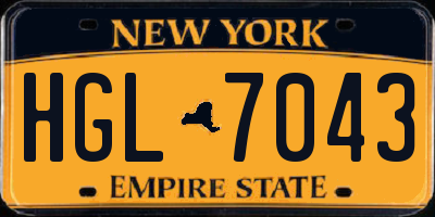 NY license plate HGL7043