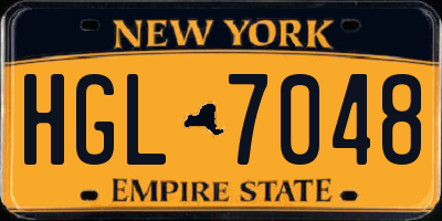 NY license plate HGL7048