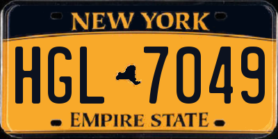 NY license plate HGL7049