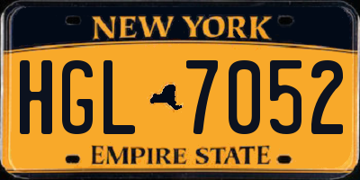 NY license plate HGL7052