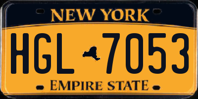 NY license plate HGL7053