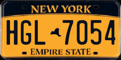 NY license plate HGL7054