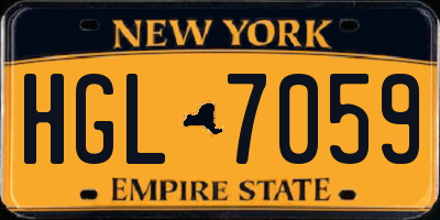 NY license plate HGL7059