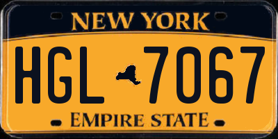NY license plate HGL7067