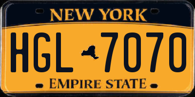NY license plate HGL7070