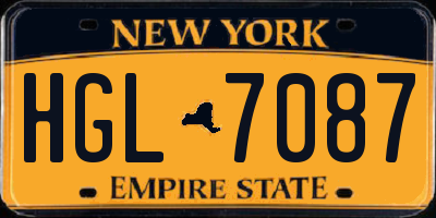NY license plate HGL7087