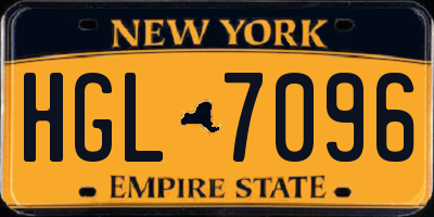 NY license plate HGL7096