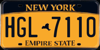 NY license plate HGL7110
