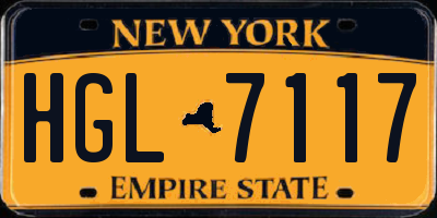 NY license plate HGL7117