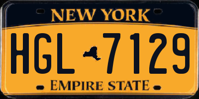 NY license plate HGL7129