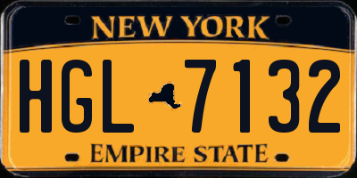 NY license plate HGL7132