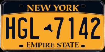 NY license plate HGL7142