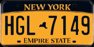 NY license plate HGL7149