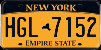 NY license plate HGL7152