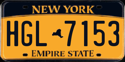 NY license plate HGL7153