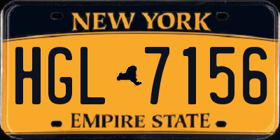 NY license plate HGL7156