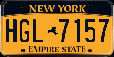 NY license plate HGL7157