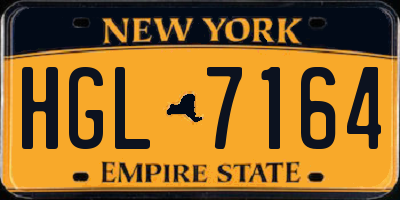 NY license plate HGL7164