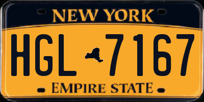 NY license plate HGL7167