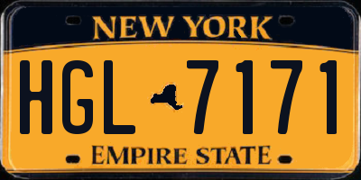 NY license plate HGL7171