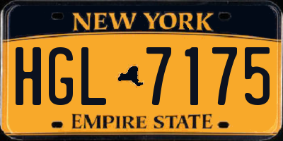 NY license plate HGL7175