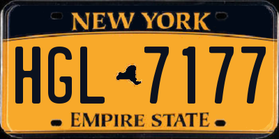 NY license plate HGL7177