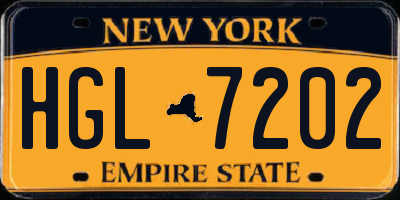 NY license plate HGL7202