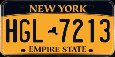 NY license plate HGL7213