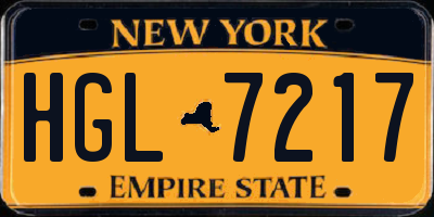 NY license plate HGL7217