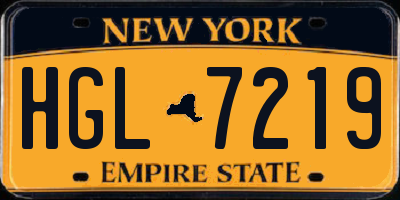 NY license plate HGL7219