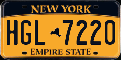 NY license plate HGL7220