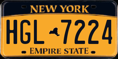 NY license plate HGL7224