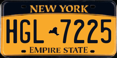 NY license plate HGL7225