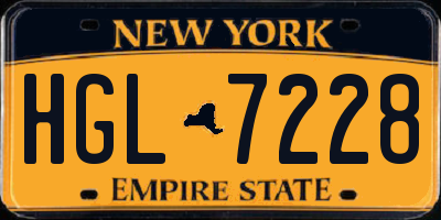 NY license plate HGL7228