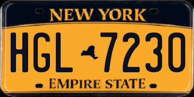 NY license plate HGL7230